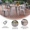 Merrick Lane Dryden Indoor/Outdoor Dining Table, 23.75" Square All Weather Poly Resin Top with Steel Base